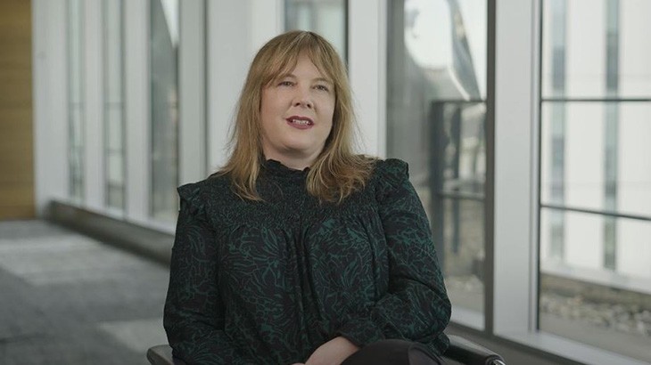 Woman talking in an office