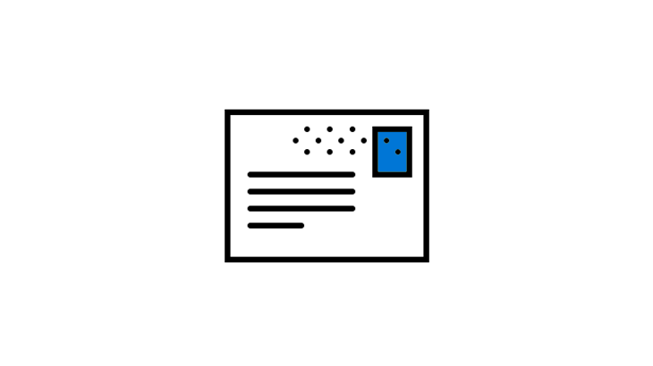 Blue post mail icon