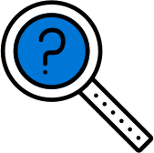 Question mark in magnifying glass