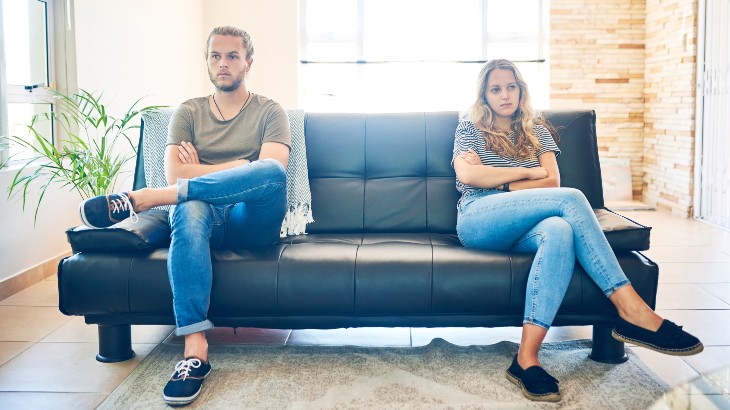 Grumpy looking couple