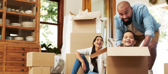 Family moving in new home