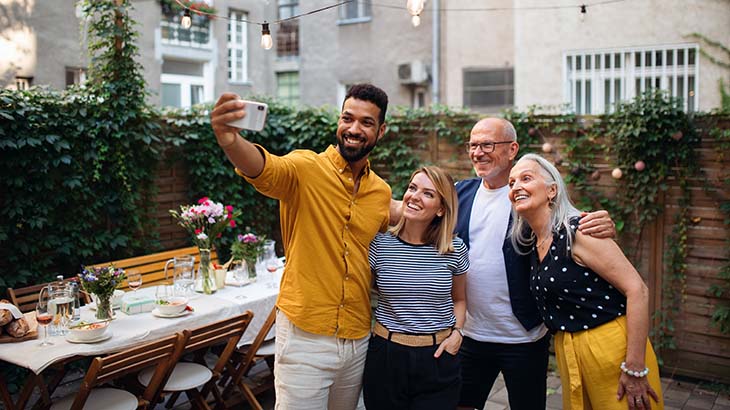 Family taking a selfie